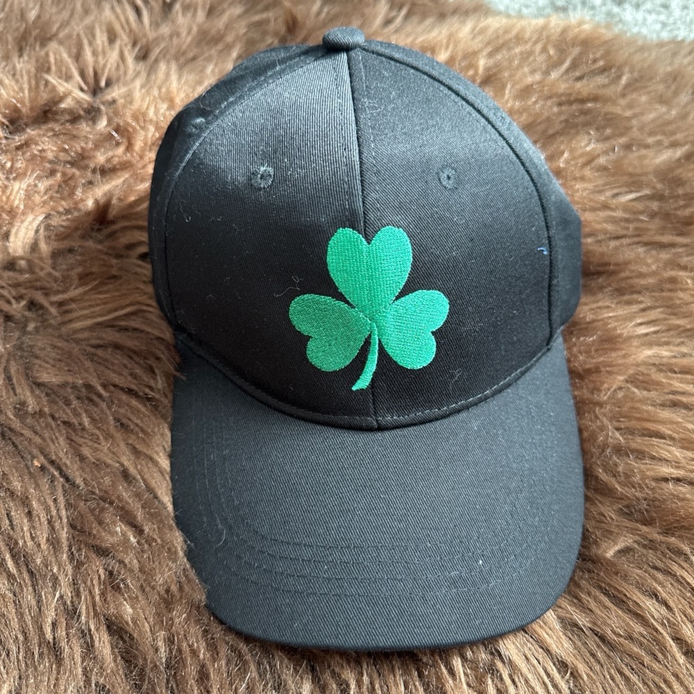 Black Cap with Green Shamrock